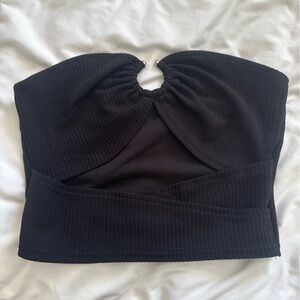 Black Textured Tube Top